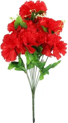 Productafbeelding van Elegant boeket kunstbloemen met rode kaarsjes - 50 cm