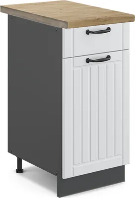 Immagine prodotto di Mobiletto base per cucina Vicco Fame-Line Bianco rustico 40 cm , PL Rovere, Model 46362