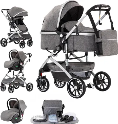 Produktbild von Babyfahrzeug, 3-in-1 Vielseitigkeit, Zusammenklappbares Design, 808C-GRAU