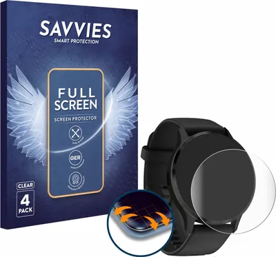 Produktbild von 4x Savvies Fullscreen Schutzfolie für Garmin Venu 3 Displayschutz Folie Fullcover Klar Transparent