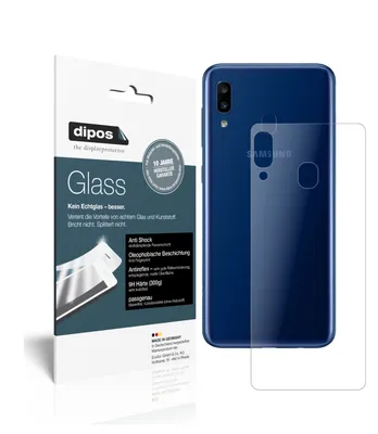 Produktbild von 2x Schutzfolie für Samsung Galaxy A20 Rückseite matt - Anti-Shock 9H Folie dipos Glass Kunststoffglas