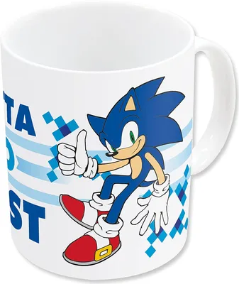 Image de Tasse Sonic the Hedgehog – Motif Go Fast, 325 ml, céramique, impression recto-verso, dans un coffret cadeau, pour les fans et les collectionneurs