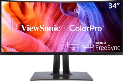 Produktbild von ViewSonic ColorPro VP3481a - LED-Monitor mit KVM-Switch - gebogen - 1 Anschlüsse - 86.4 cm (34")