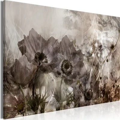 Produktbild von Italienischer Leinwand Leinwandbild - Anemones in Sepia (1 Part) Wide 90x60 cm Blumen b-C-0829-b-a