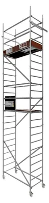 Produktbild von Rollfix 2.0 700 | 7m Arbeitshöhe | 4 bremsb. Lenkrollen (Ø125mm) | Germany | | Last 200kg/m² | DIN EN 1004-1 | Alu Rollgerüst Baugerüst Fahrgerüst Treppengerüst