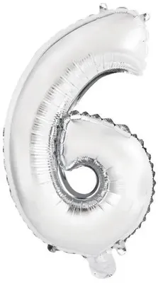 Immagine prodotto di Numero in foil mini 6, argento