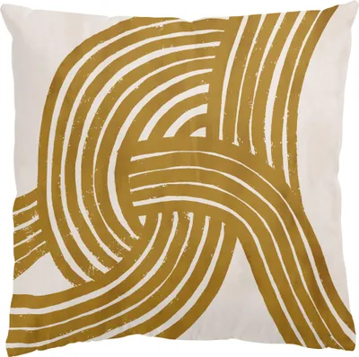 Produktbild von Dekokissen originell draußen / Outdoor Zierkissen waschbar Design beige Abstrakt Sofakissen ohne Füllung