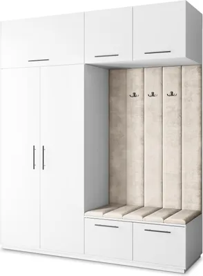 Produktbild von Masseno Garderobe-Set REMA 200/240/60 cm Modern Garderobenschrank Weiß