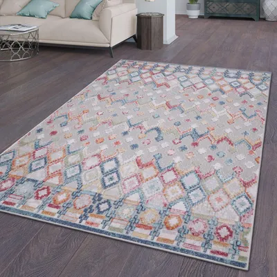 Produktbild von TT Home In-& Outdoorteppich Wetterfest Terrasse Rauten Geometrisches Abstraktes Design Größe 80x150 cm