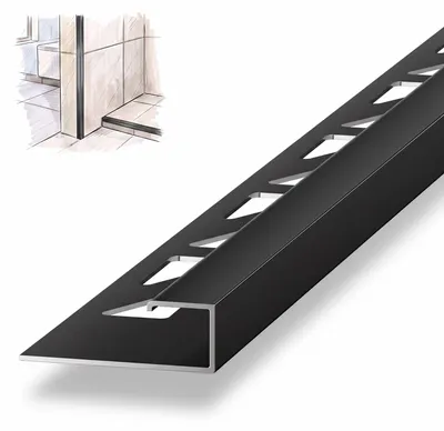 Produktbild von Dalsys Fliesenschiene Eckprofil 2,5m x 10mm Schwarz Alu