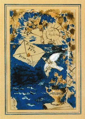 Produktbild von Kunstkarte Pablo Picasso "Grußkarte an Apollinaire"