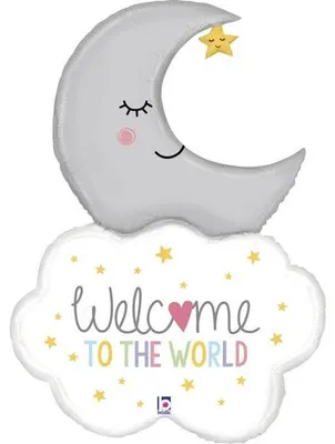 Zdjęcie produktu dla Balon Foliowy Welcome Baby księżyc 107cm