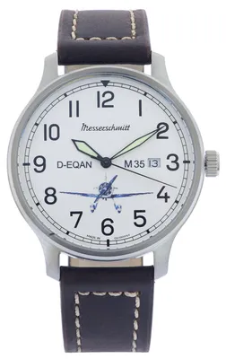 Messerschmitt M-35S-Q Herren-Armbanduhr M35 Quarz mit Lederband Braun 1