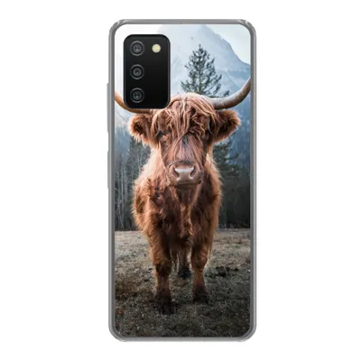 Produktbild von MuchoWow® Handyhülle Schutzhülle Hülle für Samsung Galaxy A03s Schottischer Highlander - Berg - Tier Silikon Softcase Handy Hülle - Schutz