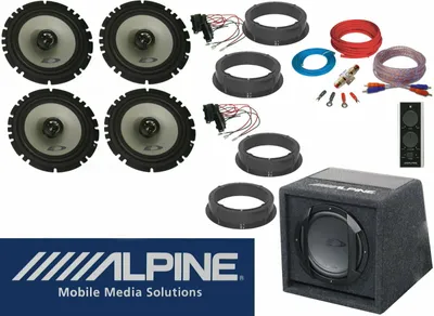 Produktbild von Alpine passend für  Seat Ibiza 6L ab2002 Komplett Lautsprecher Subwoofer Set Tür Vorn Hinten