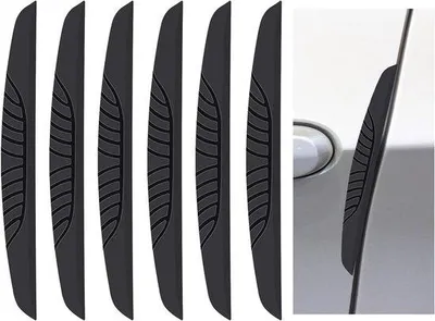 Obrázek produktu pro Ochranné lišty na dveře automobilu - ochrana proti poškrábání - flexibilní PVC materiál - 6 kusů - černá barva
