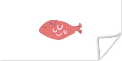 Produktbild von MuchoWow® Poster Fisch - Rot - Pastell 160x80 cm - Foto Poster