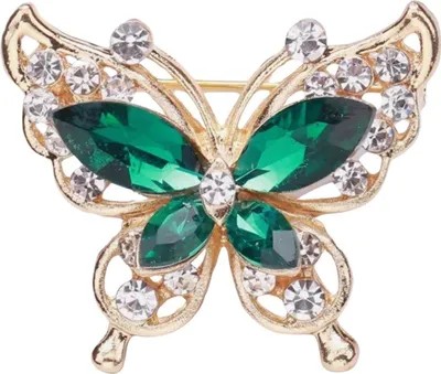 Produktbild von Brosche Dekonadel Strass Schmetterling Grün