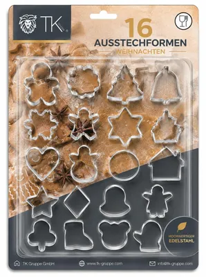 20-teiliges Weihnachts-Ausstechformenset aus Edelstahl