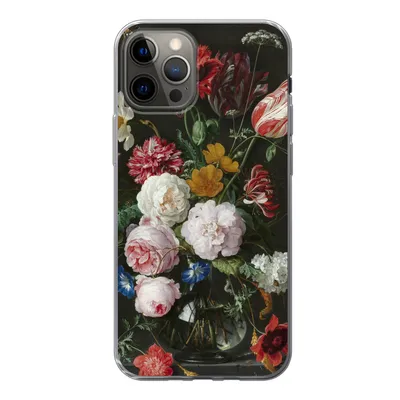 Produktbild von MuchoWow® Handyhülle Schutzhülle Hülle für iPhone 13 Pro Stilleben mit Blumen in einer Glasvase - Gemälde von Jan Davidsz. de Heem Silikon Softcase Handy Hülle - Handy-Tasche