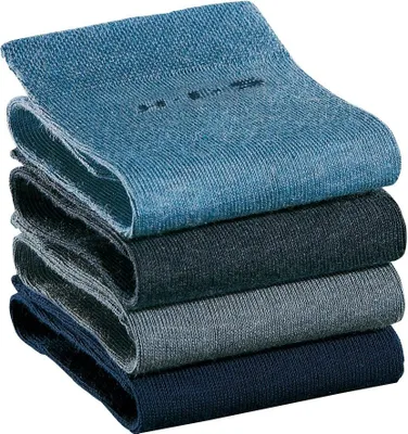 Produktbild von H.I.S. Socken Basic Damen Socken Strümpfe, mit Komfortbund Klassische Freizeitsocken 4 -teilig 1x marine, 3x jeanstöne Größe 35/38