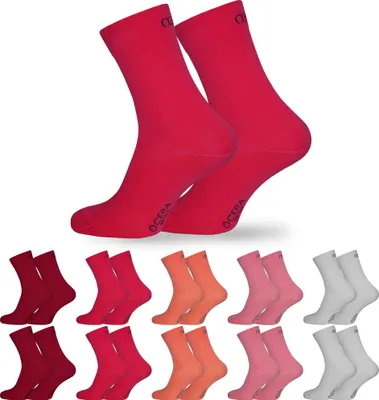 Produktbild von OCERA 10 Paar Socken für Damen & Herren Rot-Mix 47/50