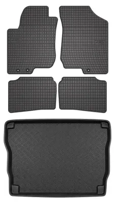 Produktbild von Gummimatten + Kofferraumwanne für Kia Cee'd I 2006-2012 (Schrägheck) – Schwarz, passgenau – Wielganizator SolidPRO