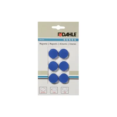 Obrázek produktu pro Silný samolepicí magnet Dahle 24 mm modrý, 6 kusů v blistru