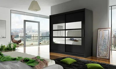 Produktbild von Geräumiger Kleiderschrank Astra – Breite 180 cm, schwarz