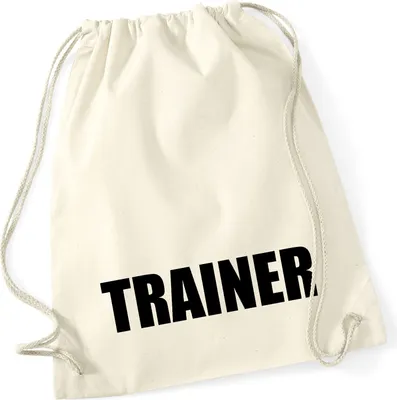 Produktbild von Huuraa Turnbeutel Trainer Training 12 Liter Natural Baumwolle Rucksack Geschenkidee