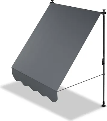 Produktbild von Juskys Klemmmarkise Kapstadt 150x120 cm - Höhenverstellbar, Montage ohne Bohren, wasserabweisende Beschichtung - Grau