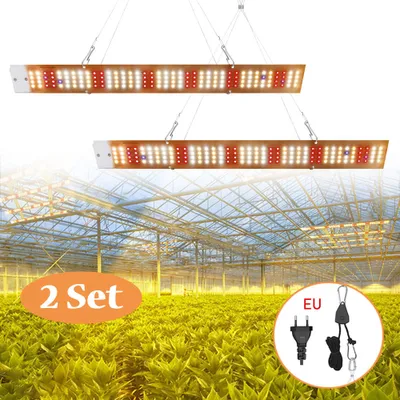 Produktbild von 2er/Stück Pflanzenlampe LED Vollspektrum, 1 Streifen Sonnenlicht Pflanzenleuchte für Zimmerpflanzen mit Chain, 40W Grow Lampe für Gewaechshaus Gemüse