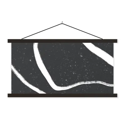 Produktbild von MuchoWow® Textilposter Linie - Minimalismus - Gestaltung 90x45 cm mit schwarzem Rahmen - Klemmleisten