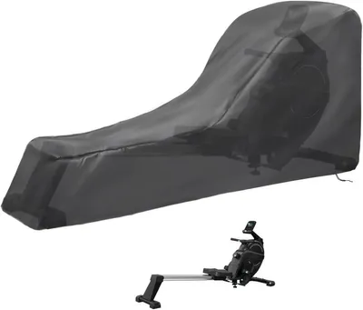 Produktbild von Schwarze Rudermaschinenabdeckung, 241 x 61 x 100 cm, 210D Oxford-Gewebe, Outdoor-Rudermaschinenabdeckung, wasserdichte Rudermaschinenabdeckung
