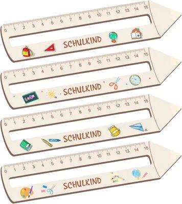 Produktbild von Personalisiertes Lineal zur Einschulung, 4 Stück Lesehilfe Kinder 1 Klasse, 19cm Lesezeichen Holz Lineal, lesehilfe lineal, Geschenke für Mädchen und Jungen zum Schulanfang