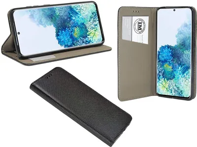 Produktbild von cofi1453 Buch Tasche "Smart" kompatibel mit SAMSUNG GALAXY S20 ( G980F ) Handy Hülle Etui Brieftasche Schutzhülle mit Standfunktion, Kartenfach Schwarz