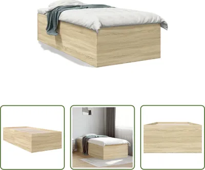Image de The Living Store Cadre de lit Chêne Sonoma 90x200 cm Bois composite
