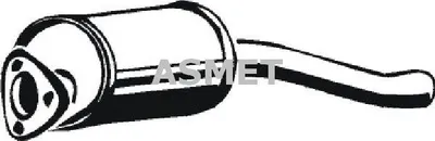 Produktbild von ASMET 04.044 Vorschalldämpfer Schalldämpfer für AUDI 80 (89, 89Q, 8A, B3) COUPE (89, 8B) 90 (89, 89Q, 8A, B3)