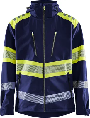 Produktbild von Blakläder® High Vis Softshell Jacke 4494 2513 in div. Farben, Farbe:marineblau/high vis gelb, Größe:S