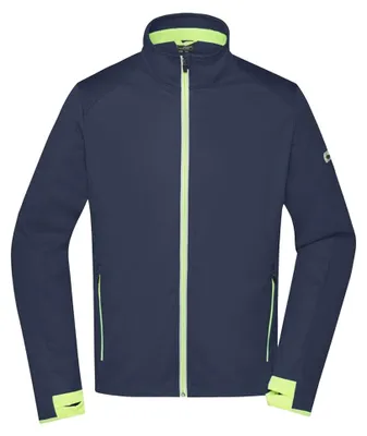 Produktbild von James and Nicholson - Softshelljacke für Herren, Sport LT3174 (M) (Marine/Leuchtend Gelb)