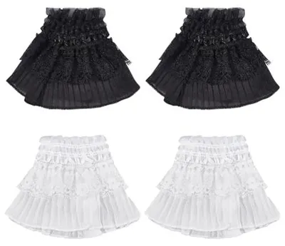 Produktbild von 2 Paar Lolita Spitzenmanchetten - Steampunk - Vingerlose Hochzeitsaccessoires