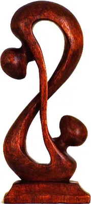 Immagine prodotto di Figura di legno Scultura Figura astratta di legno Statua Africa Asia fatta a mano Deco Collegato, 20 cm