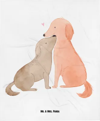 Produktbild von Mr. & Mrs. Panda Babydecke Hunde Liebe - Weiß - Geschenk, Plaid, Herz, Hund, Fleecedecke, Erstlingsdecke, Schlummerdecke, Sprüche, Kinderwagendecke, Vertrauen, Hundeliebe