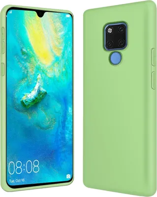 Produktbild von Conie TPU Schutzhülle für Huawei Mate 20 Tasche Case Cover Bumper Silikon Mikrofaser Inlay Hülle in Grün matt
