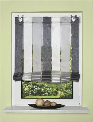 Produktbild von Home Wohnideen Bändchenrollo Längsstreifen 1 teilig 130 x 45 cm Anthrazit
