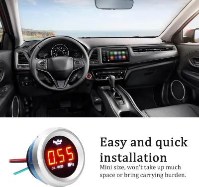 Obrázek produktu pro Digitální tlakoměr oleje s blikajícím alarmem 0-1,00 MPa Tlakoměr oleje motoru automobilu Tlakové senzory 9-35 V pro automobily a motocykly