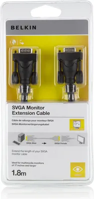 Produktbild von BELKIN SVGA Verlängerungskabel HDDB15 Stecker-HDDB15 Buchse, 1,8m