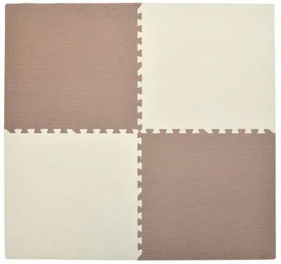 Produktbild von Humbi Schaumstoff-Puzzlematte Eva für Babys und Kinder Spielmatte Fitnessmatte Schutzmatte Poolmatte Bodenschutz 60 x 60 x 1 cm, 4 Stück, Creme, Kupfe