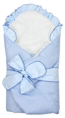 Produktbild von TupTam Unisex Baby Einschlagdecke mit Schleife, Farbe: Blau, Größe: 70 x 70 cm