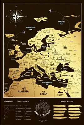 Produktbild von karte von europa - goldene kratzkarte